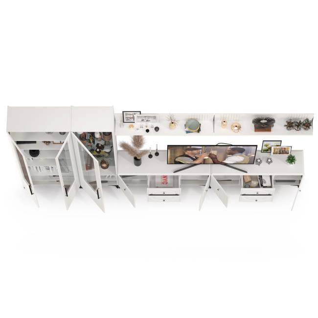 Валенсия стенка для гостиной № 86 цвет белый шагрень Валенсия стенка для гостиной № 86 цвет белый шагрень