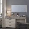Стол туалетный с комодом и зеркалом Амели Моби цвет шёлковый камень/бетон чикаго беж