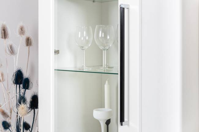 Валенсия стенка в гостиную комнату № 87 цвет белый шагрень