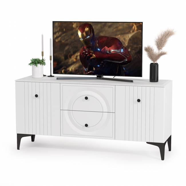 Валенсия стенка в гостиную комнату № 87 цвет белый шагрень