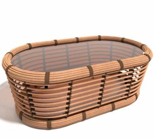 Столик журнальный "Бамбук", из искусственного ротанга, песочный Столик журнальный "Бамбук", из искусственного ротанга, песочный