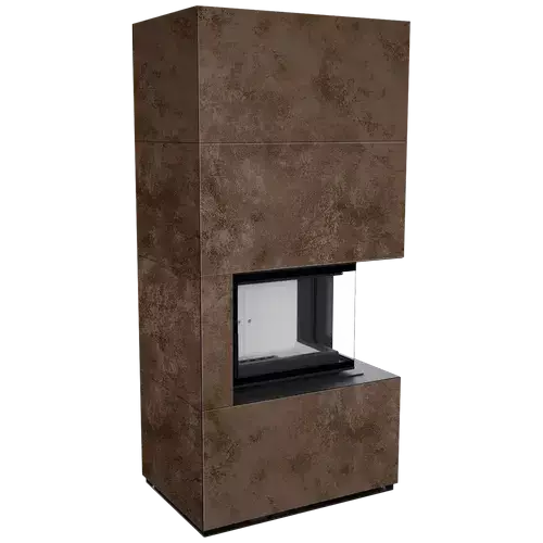 Каминокомплект Kratki PRO FLOKI OXIDE MORO угловое стекло справа