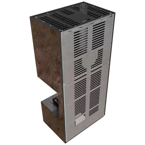 Каминокомплект Kratki PRO FLOKI OXIDE MORO угловое стекло справа