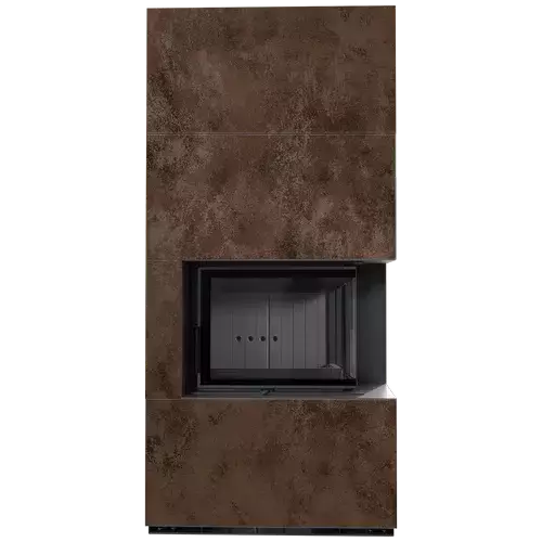 Каминокомплект Kratki PRO FLOKI OXIDE MORO угловое стекло справа