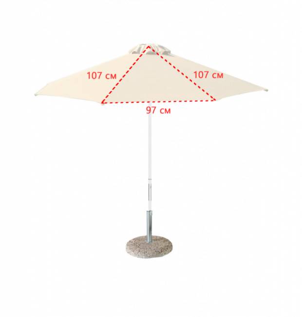 Зонт пляжный профессиональный Ø2.25 м Kiwi Clips бежевый Ø2250 мм