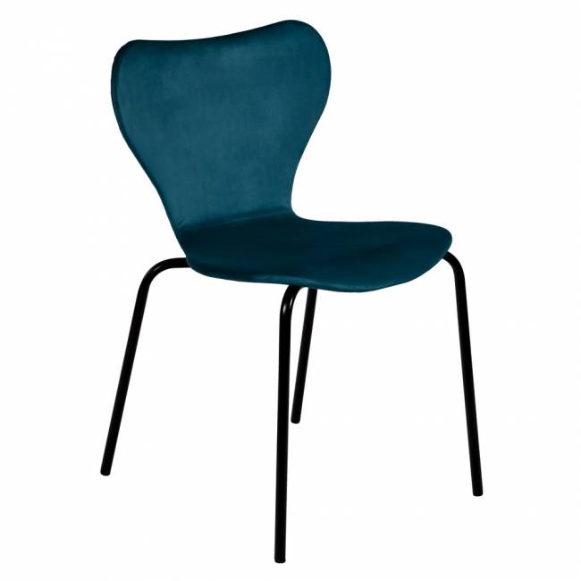 Стул Seven Style тёмно-бирюзовый велюр с чёрными ножками Стул Seven Style тёмно-бирюзовый велюр с чёрными ножками