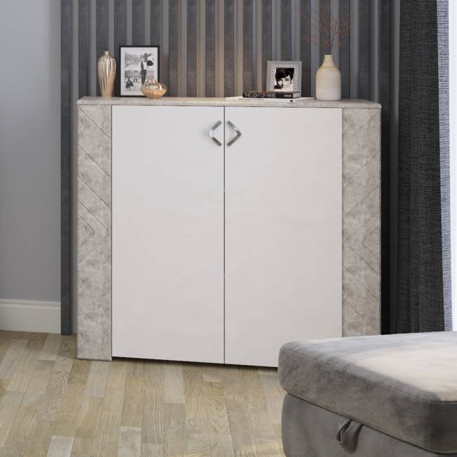 Тумба-комод Амели Моби 13.107 цвет шёлковый камень/бетон чикаго беж