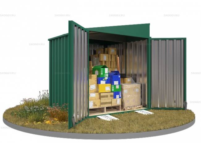 Хозблок SKOGGY секционный с односкатной крышей 2 х 2 м, зелёный мох Хозблок SKOGGY секционный с односкатной крышей 2 х 2 м, зелёный мох
