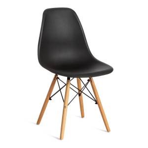 Стул CINDY (EAMES) (mod. 001) / 1 шт. в упаковке дерево бук/металл/сиденье пластик, 51x46x82.5см, черный/black черный/black дерево бук/металл/сиденье пластик