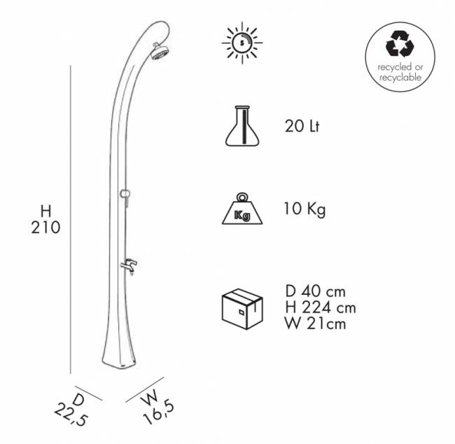 Душ солнечный Happy One F 120 фиолетовый 165х225х2100 мм
