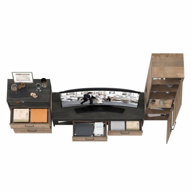 Стенка для гостиной с подсветкой Трувор № 24 цвет дуб гранж песочный/интра Стенка для гостиной с подсветкой Трувор № 24 цвет дуб гранж песочный/интра