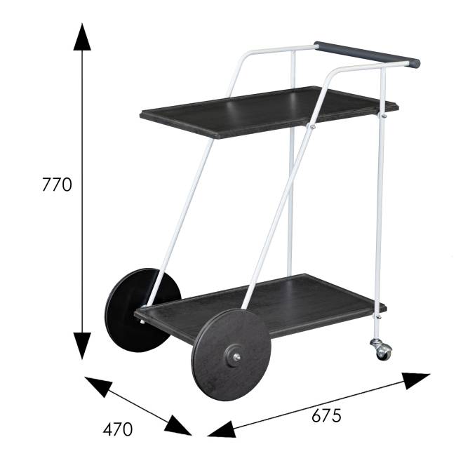 Стол сервировочный Новум белый/серый графит/серый бетон