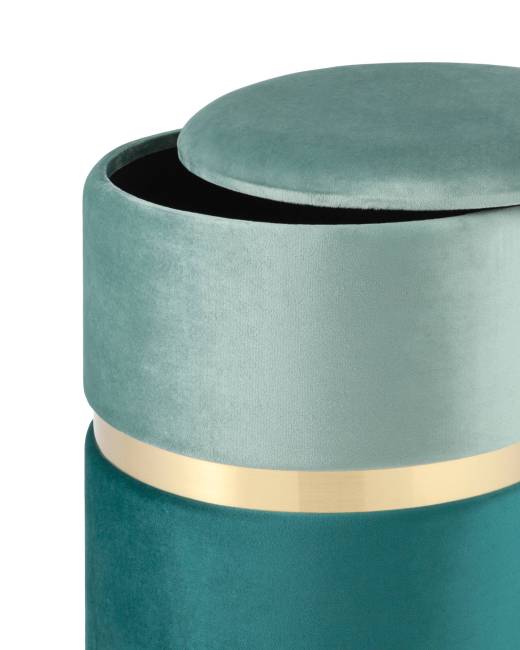 Пуф Кэрри с ящиком велюр бирюзовый