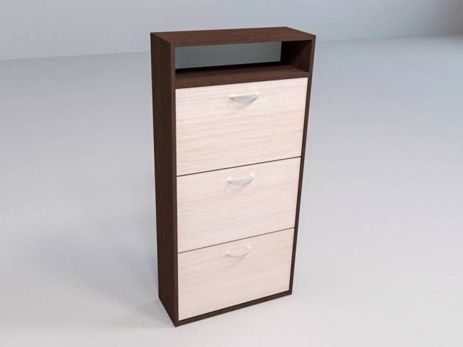 "Обувница Приветливая- 1  венге темный, венге светлый