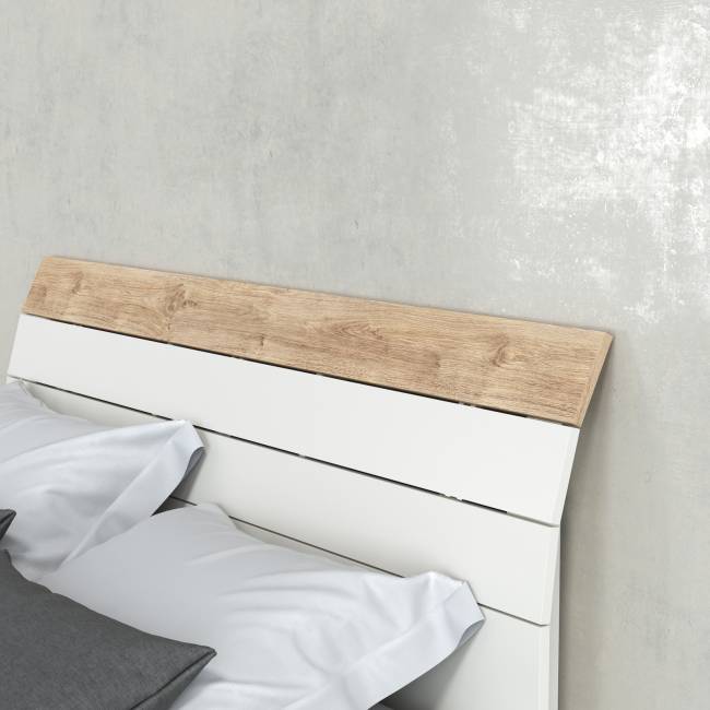 Мебель для спальни Муссон № 15 кровать на 1600 цвет белый/дуб эндгрейн элегантный, ортопед
