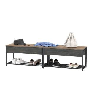 Две тумбы для обуви с сиденьем Трувор цвет дуб гранж песочный/интра