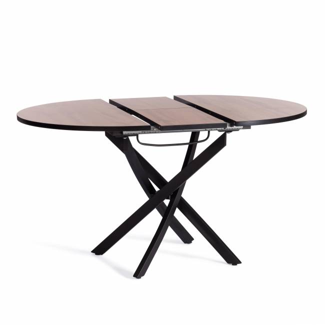 Стол MANZANA ЛДСП/HPL/металл, 100 х 100+30 х 75 см, Дуб Вотан/чёрный Дуб Вотан/чёрный ЛДСП/HPL/металл