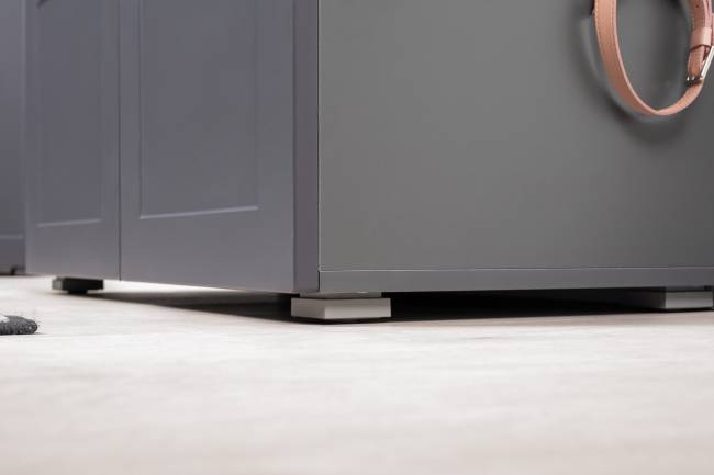 Тумба для обуви с тумбой две дверки Остин цвет серый графит/дуб крафт золотой