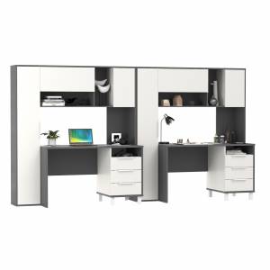 Рабочее место для двоих Комфорт 12.95N цвет тёмно-серый/белый премиум Рабочее место для двоих Комфорт 12.95N цвет тёмно-серый/белый премиум