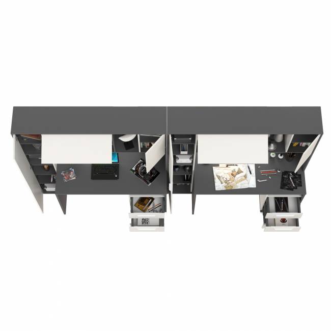 Рабочее место для двоих Комфорт 12.95N цвет тёмно-серый/белый премиум