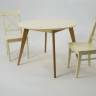 Стол Сканди К 90 натур/слоновая кость со стульями Ингольф слоновая кость