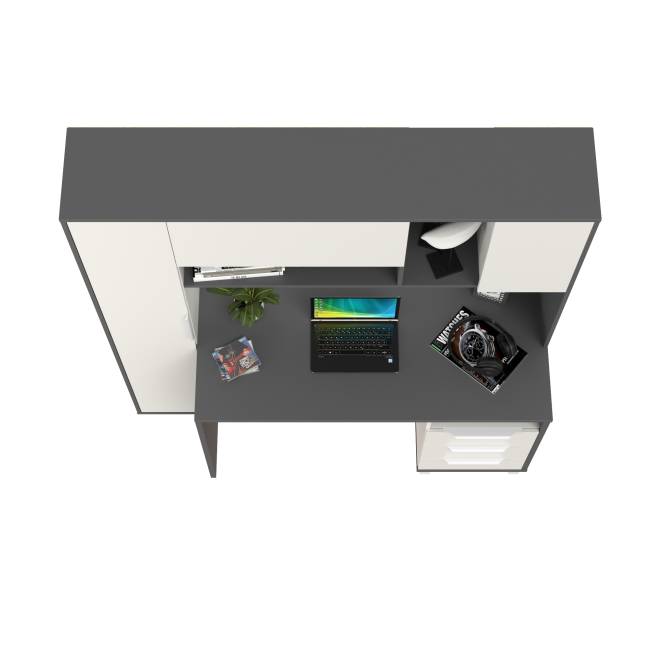 Стол рабочий Комфорт 12.95N цвет тёмно-серый/белый премиум Стол рабочий Комфорт 12.95N цвет тёмно-серый/белый премиум