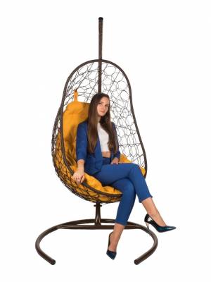 Кресло подвесное Easy Brown оранжевая подушка Кресло подвесное Easy Brown оранжевая подушка