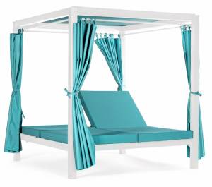 Шатер с лежаками Enigma белый, голубой 2080х1880х2050 мм Шатер с лежаками Enigma белый, голубой 2080х1880х2050 мм