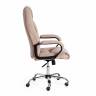 Кресло BERGAMO хром (22) флок , бежевый, 7 бежевый флок