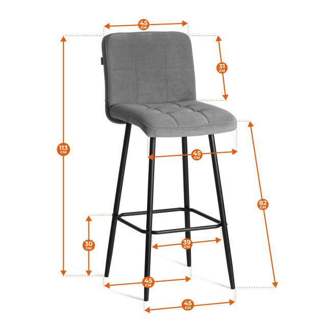 Барный стул Medeo/Медео экокожа , черный, 45х56х113 см черный экокожа Барный стул Medeo/Медео экокожа , черный, 45х56х113 см черный экокожа