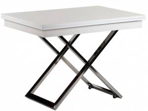 Стол-трансформер Левмар Cross G15/S79 белый глянец/ опоры нерж.сталь Стол-трансформер Левмар Cross G15/S79 белый глянец/ опоры нерж.сталь
