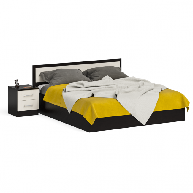 Кровать 1800 с тумбой Фиеста цвет венге/дуб лоредо Кровать 1800 с тумбой Фиеста цвет венге/дуб лоредо