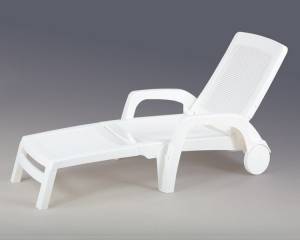 Шезлонг пластиковый Miami белый Шезлонг пластиковый Miami белый