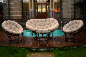 ТЕРРАСНЫЙ КОМПЛЕКТ Mamasan + Papasan + Стол (Орех) ТЕРРАСНЫЙ КОМПЛЕКТ Mamasan + Papasan + Стол (Орех)