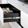 Два пенала с ящиком с двумя полочками и ТВ-тумбой Сидней цвет белый/чёрный/МДФ белый глянец