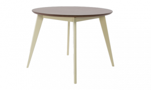 Стол обеденный круглый Сканди К100, слоновая кость/орех Стол обеденный круглый Сканди К100, слоновая кость/орех