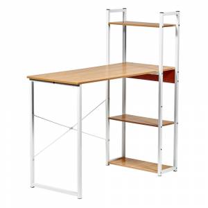 Стол письменный с полками Frame 100x45x110 см, светлое дерево, белый Стол письменный с полками Frame 100x45x110 см, светлое дерево, белый