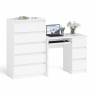 Высокий комод Мори на 700 5 ящиков и компьютерный стол Мори МС-6 тумба справа цвет белый Высокий комод Мори на 700 5 ящиков и компьютерный стол Мори МС-6 тумба справа цвет белый