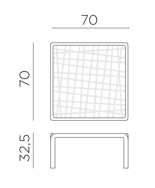 Столик пластиковый кофейный Komodo Tavolino тортора 700х700х325 мм Столик пластиковый кофейный Komodo Tavolino тортора 700х700х325 мм