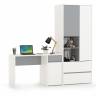 Стол рабочий со шкафом для одежды Торонто цвет белый шагрень/стальной серый