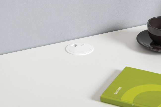 Стол рабочий со шкафом для одежды Торонто цвет белый шагрень/стальной серый