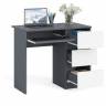 Стол компьютерный три ящика Мори МС-6 правый цвет графит/белый Стол компьютерный три ящика Мори МС-6 правый цвет графит/белый