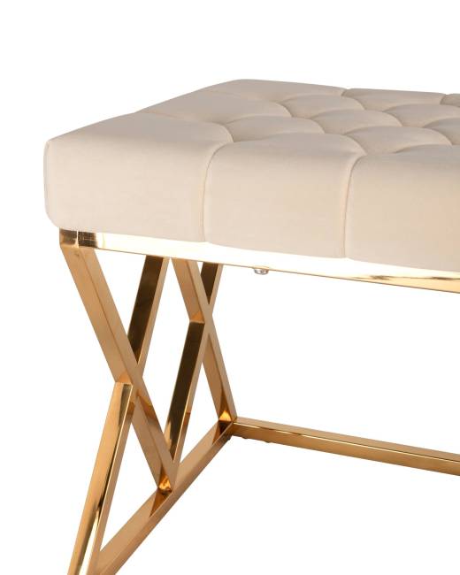 Банкетка ИНСИГНИЯ велюр бежевый сталь золото Банкетка ИНСИГНИЯ велюр бежевый сталь золото