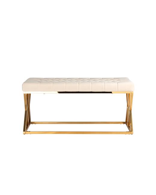 Банкетка ИНСИГНИЯ велюр бежевый сталь золото Банкетка ИНСИГНИЯ велюр бежевый сталь золото