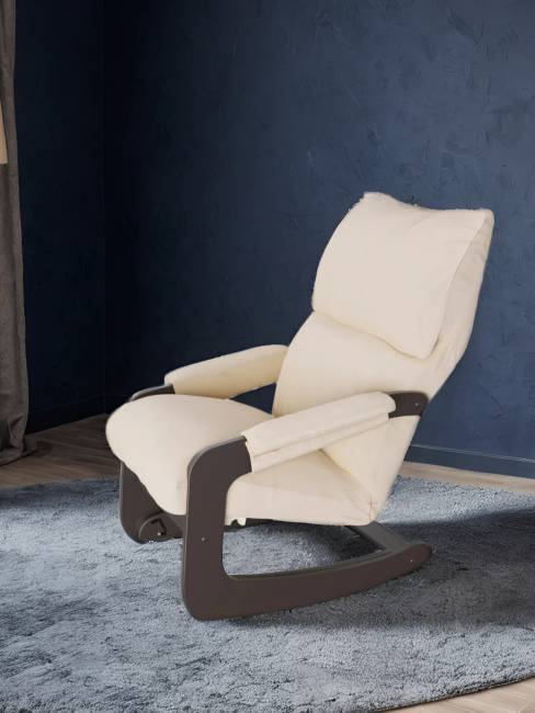 Кресло-качалка (трансформер со стопором) Модель 81 Ткань Макс 100, каркас венге Кресло-качалка (трансформер со стопором) Модель 81 Ткань Макс 100, каркас венге