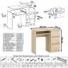 Стол компьютерный три ящика Мори МС-6 правый цвет дуб сонома Стол компьютерный три ящика Мори МС-6 правый цвет дуб сонома