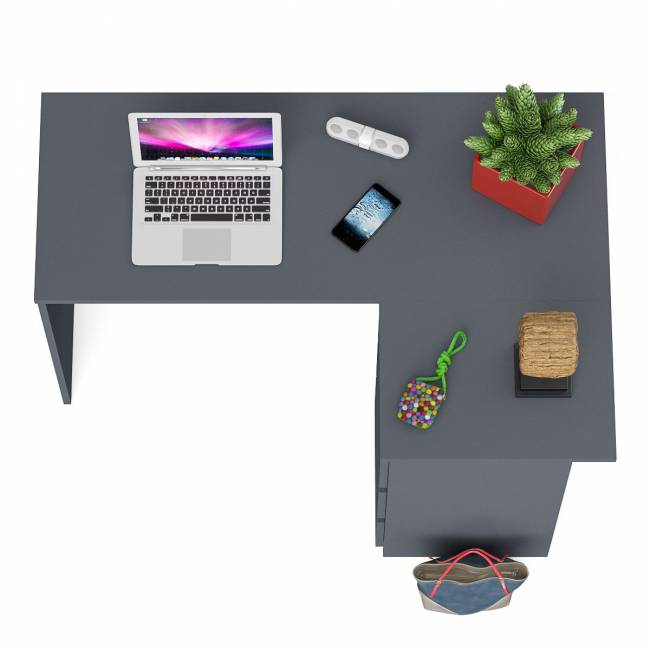 Угловой компьютерный стол Мори МС-16 правый цвет графит