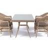 "Амароне" обеденная группа из искусственного ротанга на 4 персоны, цвет соломенный