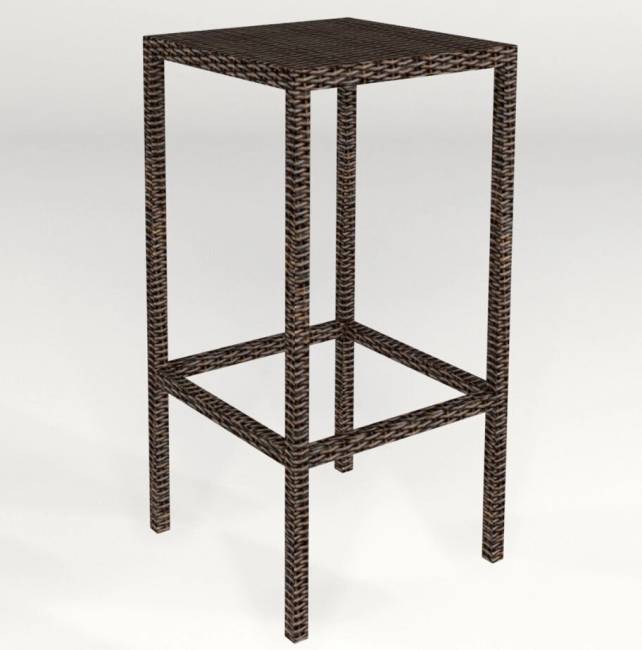 Стул барный "Малага", из искусственного ротанга, коричневый, черный