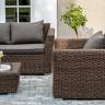 "Капучино" лаунж-зона из искусственного ротанга, цвет коричневый